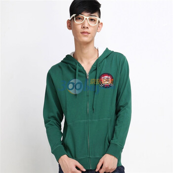 唐狮Tonlion男纯棉连帽开衫卫衣110411034401 军绿色 XXL