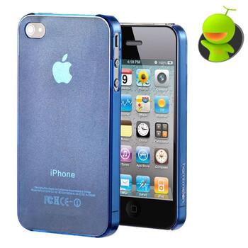 哈密瓜（hamimelon）HM0157 iphone4S保护套 4S0.6mm透感系列 磨砂外壳 后壳 保护壳 蓝色