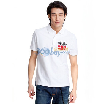 IZOD 赛车主题男士纯棉短袖POLO衫J|11113342048100 白色系 XL(185/102A)