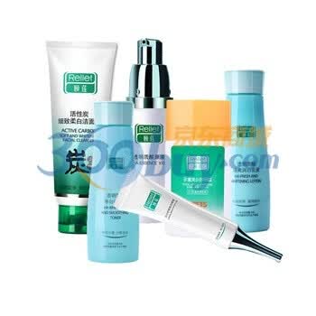 颐莲Rellet水润净白弹力组合（活性炭洁面乳+透明质酸原液+防晒霜+眼部啫喱）美白保湿套装