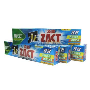 狮王ZACT渍脱双效牙膏150G 口气清新 4支装