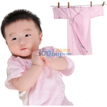 全棉时代（PurCotton） 宝宝服饰 蒸汽灭菌无刺激水洗全棉纱布婴儿服长款（粉色）