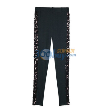 歌莉娅GOELIA打底裤亮片针织打底裤1SC1I250 军绿色 M