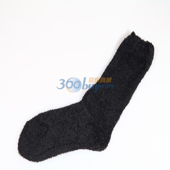 蕾娜丝LENUS 日式纯色毛绒地毯袜 毛巾袜b71120 黑色 均码