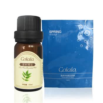 2片可拉拉海洋SPA提拉面膜+可拉拉茶树精油10ml 祛痘保湿补水组合