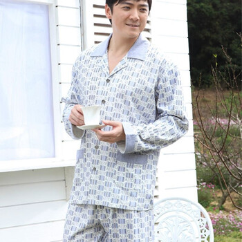 【领券满200减60】轩靓 春夏新款 男士 针织纯棉 时尚套装 家居服 92530 蓝色 XXL