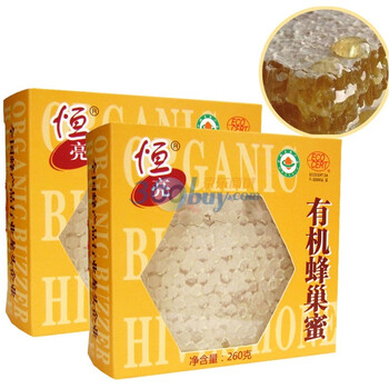 恒亮 恒丰园有机出口欧盟蜂巢蜜270克x2盒