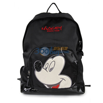 迪士尼Disney米奇包包帆布配PU休闲中性双肩包EF2072-05 黑色
