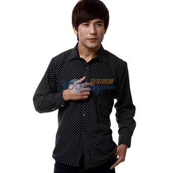edc of givensi 男士 商务休闲加厚加绒保暖衬衫 15款 黑色802 L