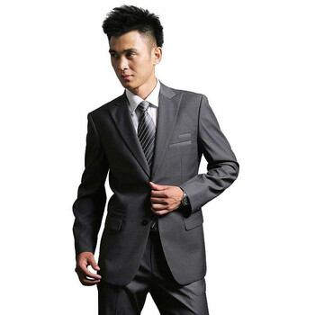 【V3 MAN 】两粒扣戗驳领时尚修身加厚男士单件西服3008 深灰色 185/100A（54）