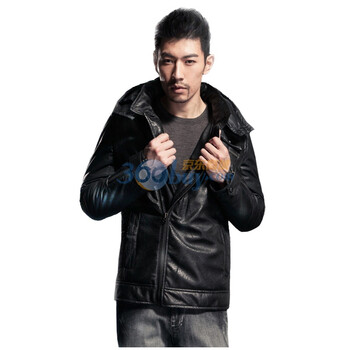 圣迪奥sdeerhe 男装 冬哑光质感酷黑拼接修身棉服1472307 黑色 XXL