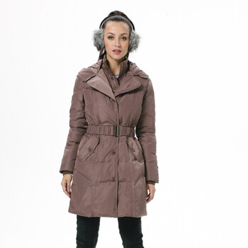 波司登 2011新款 羽绒服 女 单排扣花边帽小圆点暗纹 BR2324 褐色 185/104A(XXXL)