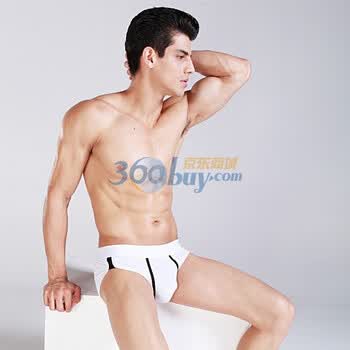 【许巴】 纯色内裤 95%棉+5%莱卡 运动三角男式内裤 白色 XL