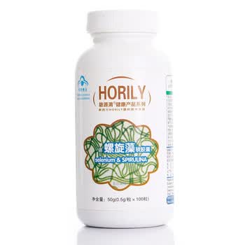 HORILY碧源清硒螺旋藻软胶囊 500mg*100粒