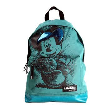 迪士尼Disney米奇包包尼龙布素描中性双肩背包DF2151-01 绿色