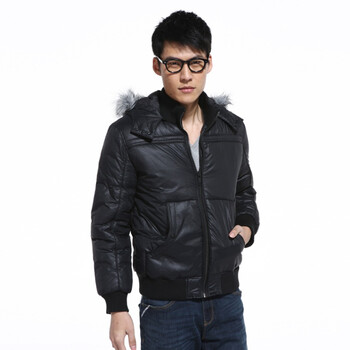 Jack Jones/杰克琼斯 外套 连帽短款男士棉服C(黑)|211422024010 195/112A/XXXL