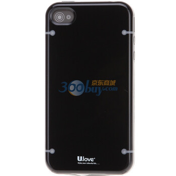 优乐（U.love）ICL02 iphone4/4S双层保护壳 保护套（赠高清膜） 黑色