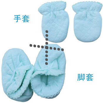 今生宝贝上品婴童装手套加脚套保暖防寒必备 草绿 均码
