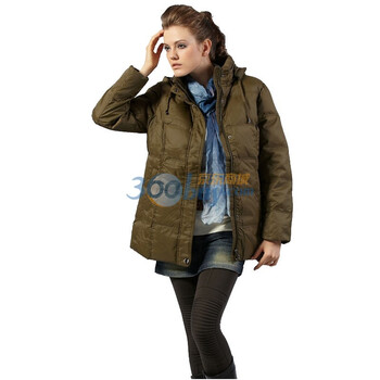 太阳谷 中老年羽绒服女装鸭绒冬装 大码妈妈装 x1030 军绿色 4XL