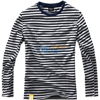 AK男装秋季新品 海魂长袖T恤衫C100018 蓝灰条纹 XXL