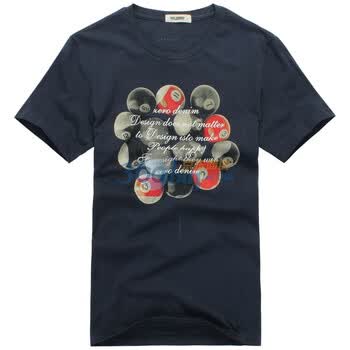 零号男 撞球时尚复古潮Tee BFB0306 深蓝色 XXL