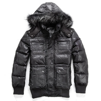 汤尼俊士(TONYJEANS)绗线多袋带帽短羽绒1209404300-99 黑色 XL