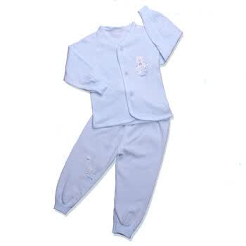 婴之谷2011秋季新品 双面素色桃领开胸套T5552 天蓝色 73码