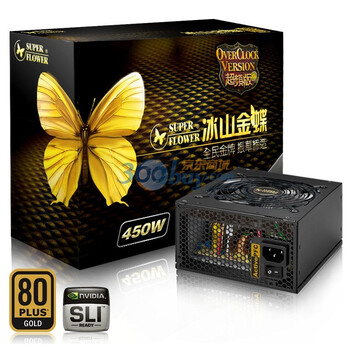 振华（SUPER FLOWER）电源 超频金蝶450W 80PLUS金牌认证 主动式PFC