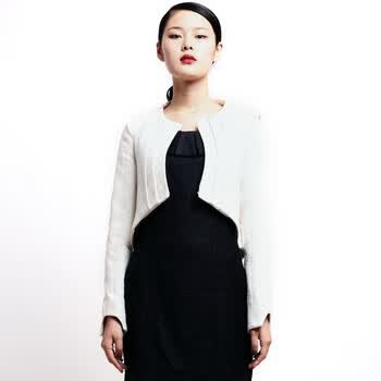 CELLMICELL 巴哈米舍2012春季新款女装 百搭时尚提花短外套 设计师款 702CW014 白色 L