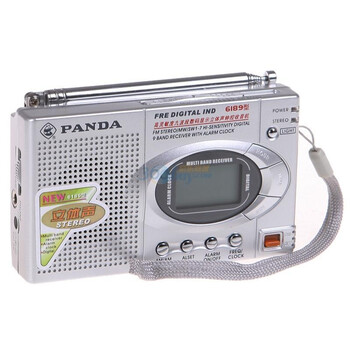 熊猫（PANDA） 6189高灵敏度微型九波段数码显示立体声钟控收音机