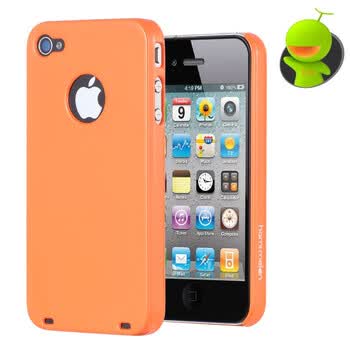 哈密瓜（hamimelon） HM0106　iphone4保护套 升级版钢琴烤漆12色 外壳 香橙色 送防尘塞贴膜