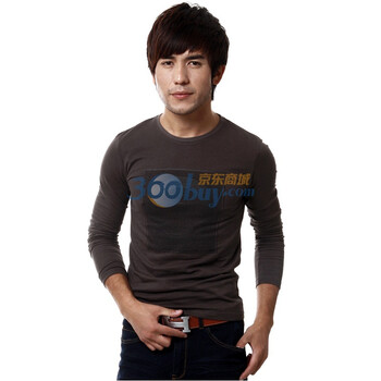 edc of givensi 全棉时尚休闲长袖T恤 旗帜图案铁灰色0578 XL