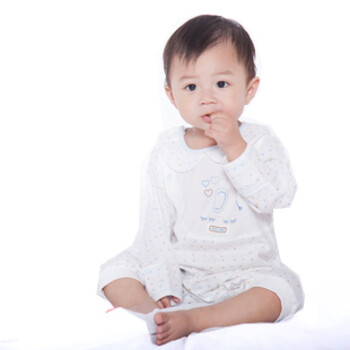 皇家宝贝新生儿哈衣爬服翻领连身衣R50118 淡黄色 73