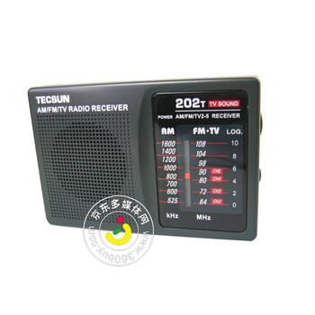 德生 (TECSUN) R202T袖珍式调频／调幅／电视伴音收音机 黑色