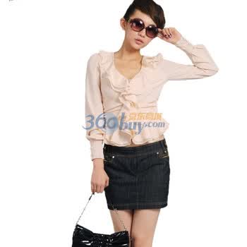 BESSIE 2011新款女装 长袖衬衫T恤打底衫SS028 米色 M