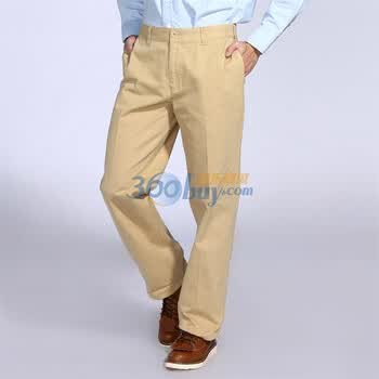 IZOD 2011新品纯棉中腰百搭长款男休闲裤 1061916306851 卡其色 190/96A(36)