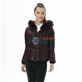 波司登 2011新款 羽绒服 女帽毛休闲时尚短款 BR2242 紫色 185/104A(XXXL)