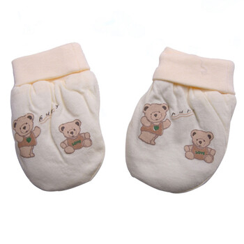 婴之谷2011秋季新品 素色印花铺锦手套T4283 浅黄色 59码