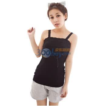 sweet young 蕾丝蝴蝶BRA吊带衫4037 黑色 均码