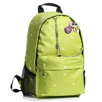 爱华仕韩版时尚休闲波点校园书包4062 草绿色