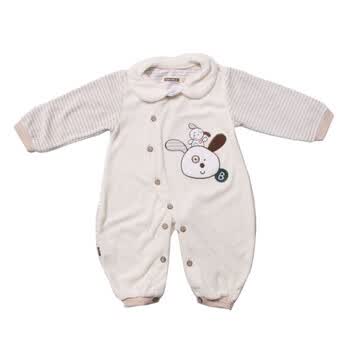 婴之谷2011秋冬新品 和意迷人偏纽开胸连身装 T3825 米色 80码