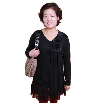 新橙美依中老年<em>女装长袖</em>T恤<em>春秋</em>装新款服装大