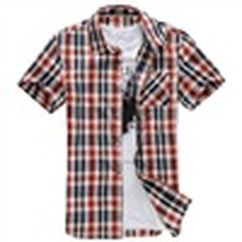 GTHOMME 2012男装新款 韩版短袖衬衫 格子衬衣三色入 C29 橙格 XXL/185