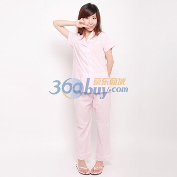 乐为家居服夏秋女士薄棉蕾丝边可爱小点家居服睡衣衣裤二件套装L11FG401 浅粉红 XL