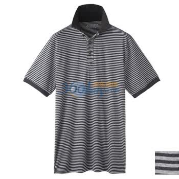 Giordano佐丹奴 Polo 男彩棉细横间平纹POLO 01010008 灰色 XL