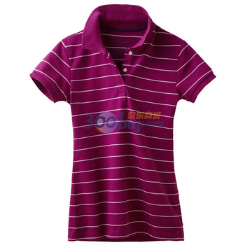 Giordano佐丹奴 Polo 女花色横间弹力修身珠地Polo 01311010 淡紫红 M