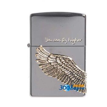 Zippo打火机黑冰天使之翼飞的更高