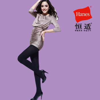 Hanes恒适束身厚连裤袜 黑色 F