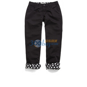 Giordano佐丹奴BSX 裤子 女印花折脚直筒休闲裤 04411211 黑色 M
