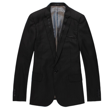 MR.ZERO 2011秋冬新品 一粒扣简约时尚修身休闲西装外套 AEA0011 01 黑色 XL